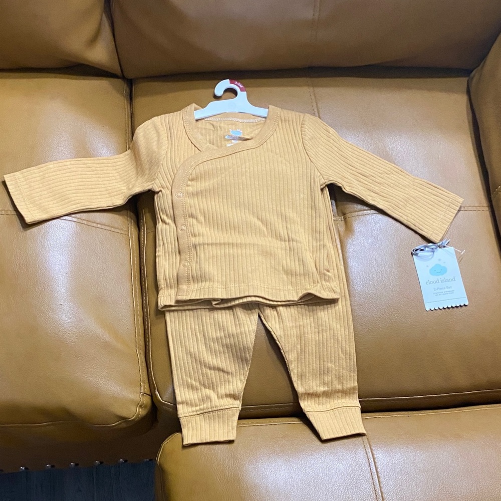 Cloud Island Mustard‎ Pajama Set 3-6 NWT